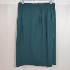 Vintage Gianni Sport 100% Wool Green Skirt Women’s Size 12 Made in USA Career